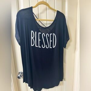 Black 'Blessed' Women's Top L
